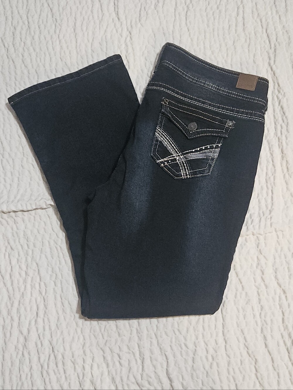 Wallflower Strech Boot Flare Jeans Junior 15 Contrast Stich Back Flap Pockets